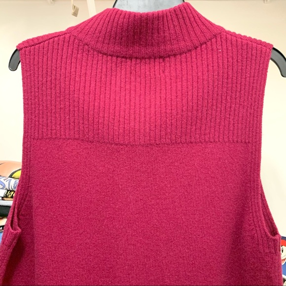 Pendleton Wool Quarter Zip Vest Womens Large Red - Picture 4 of 5